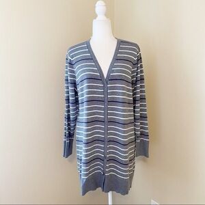 Torrid Pastel Stripe & Gray Button Front Boyfriend Cardigan - 1X